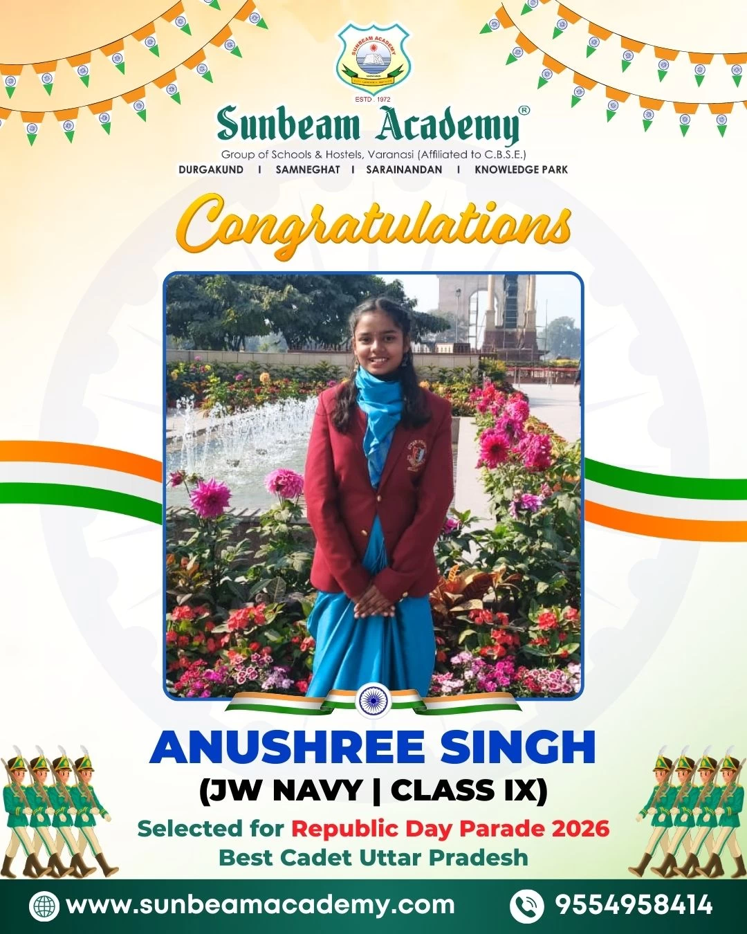 Congratulations to Anushree Singh – Pride of Sunbeam Academy and Uttar Pradesh
