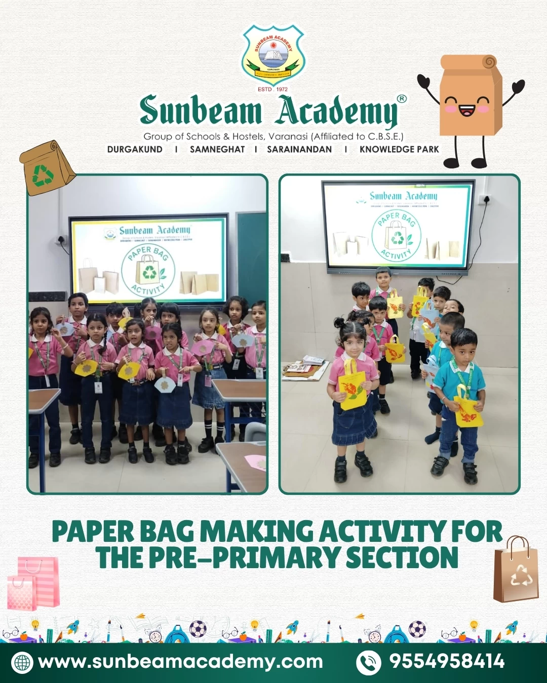Pre Primary Activity - Paper Bag Making