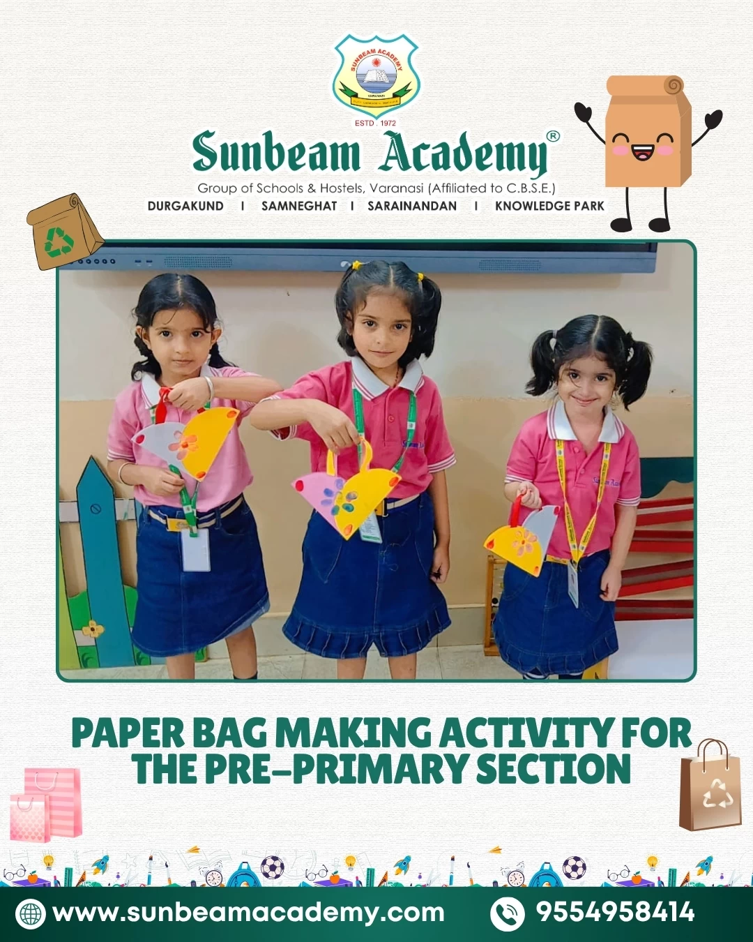 Pre Primary Activity - Paper Bag Making