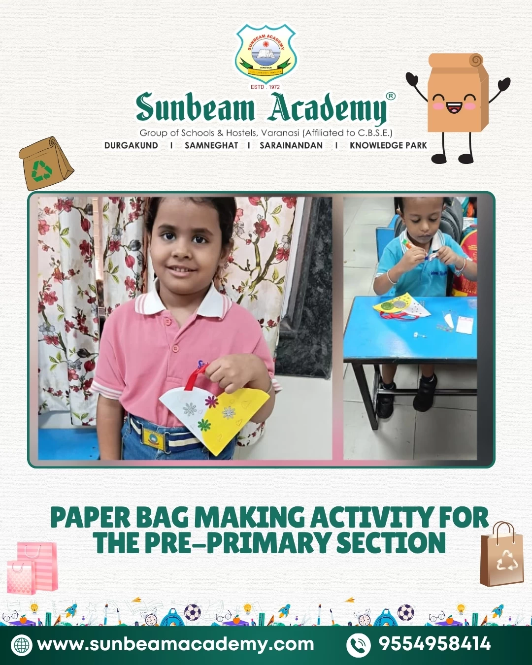 Pre Primary Activity - Paper Bag Making