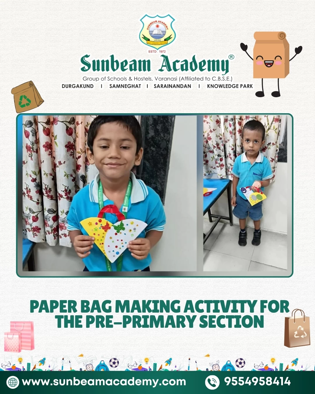 Pre Primary Activity - Paper Bag Making