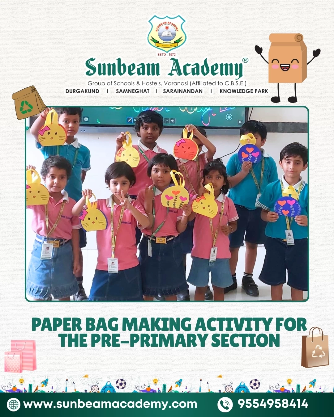 Pre Primary Activity - Paper Bag Making