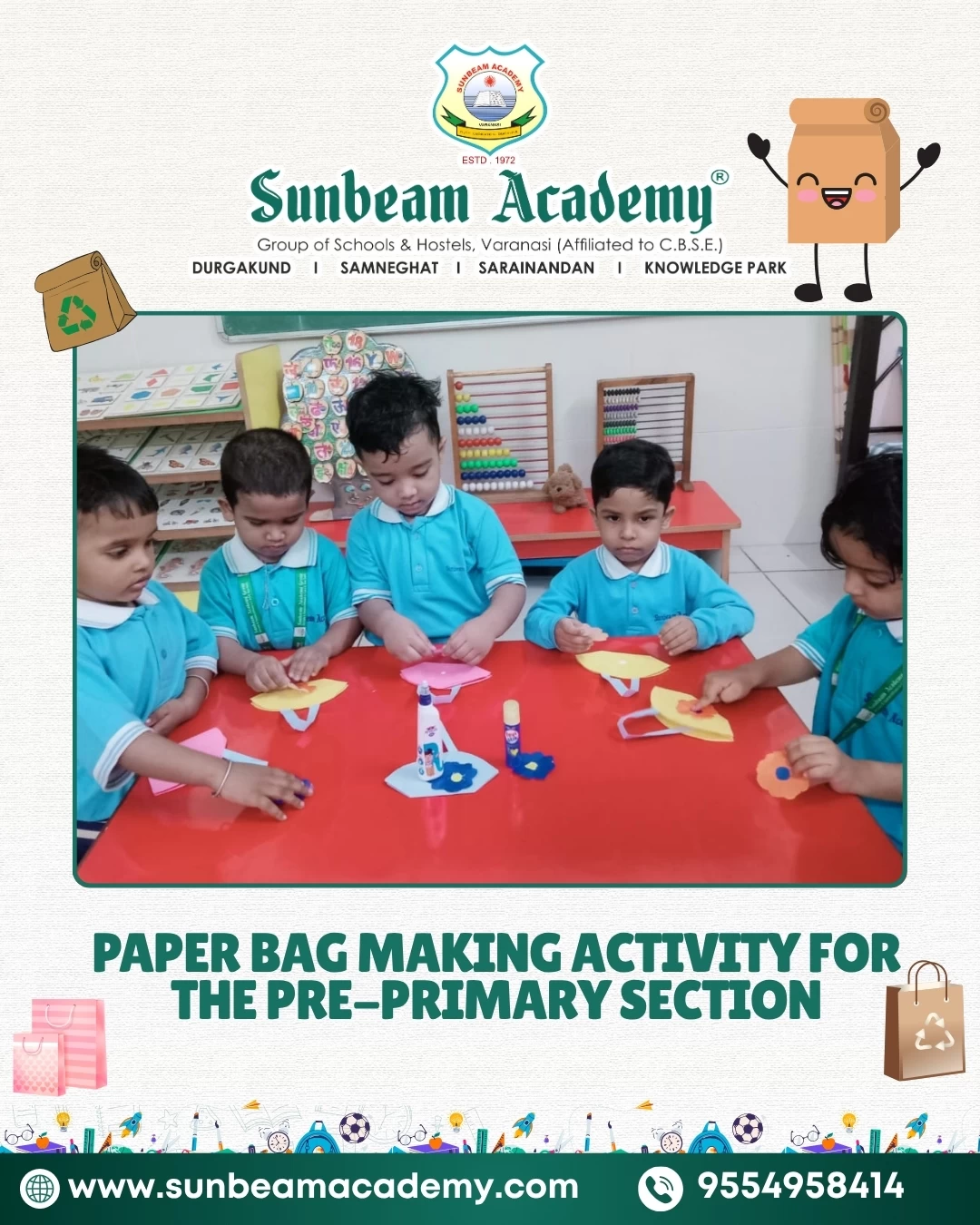 Pre Primary Activity - Paper Bag Making