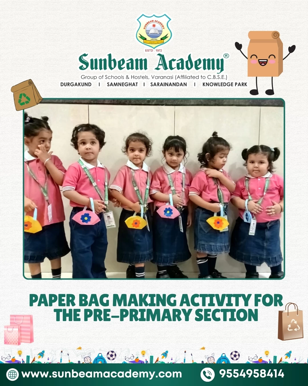 Pre Primary Activity - Paper Bag Making