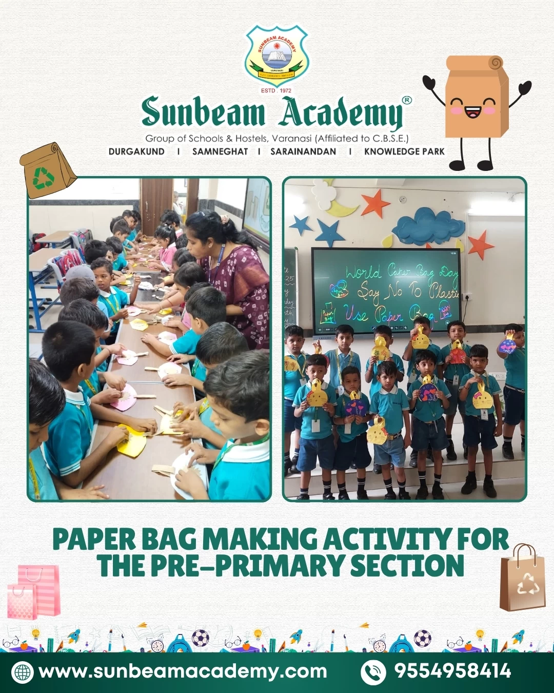 Pre Primary Activity - Paper Bag Making